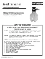 Preview for 1 page of Blichmann Yeast Harvester Assembly Operation Maintenance