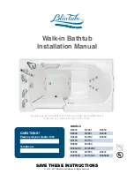 Preview for 1 page of Bliss Tubs B3252HC Installation Manual