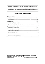 Preview for 2 page of Blizzard BCF20 Installation, Operation & Maintenance Manual