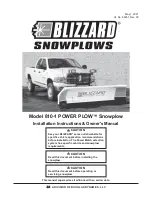 Предварительный просмотр 1 страницы Blizzard POWER PLOW 810-1 Installation Instructions & Owner'S Manual