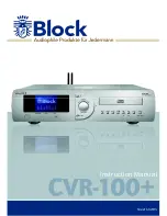 Block CVR-100+ MKII Instruction Manual предпросмотр