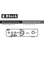 Preview for 1 page of Block V 120 Instruction Manual