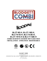 Предварительный просмотр 1 страницы Blodgett Combi HOODINI BLCT-101E-H Installation Operation & Maintenance