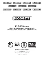 Preview for 1 page of Blodgett 100E-KLS Installation Operation & Maintenance