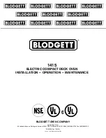 Preview for 1 page of Blodgett 1415 Installation, Operation And Maintenance Manual