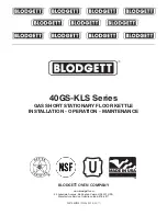 Preview for 1 page of Blodgett 40GS-KLS Series Installation Operation & Maintenance