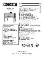 Preview for 1 page of Blodgett 901 Double Specifications