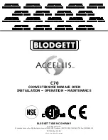 Blodgett accellis C70 Installation, Operation And Maintanance предпросмотр