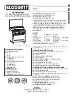 Blodgett B36- BBB-SU Specification Sheet предпросмотр