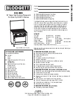 Blodgett B36-BBB Specifications предпросмотр