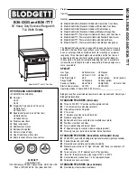 Предварительный просмотр 1 страницы Blodgett B36-GGG Specification Sheet