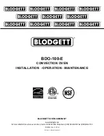 Preview for 1 page of Blodgett BDO-100-E Installation Operation & Maintenance