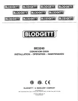 Blodgett BE3240 Installation Operation & Maintenance предпросмотр