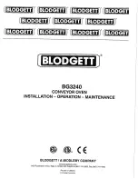 Blodgett BG3240 Installation, Operation And Maintenance Manual предпросмотр