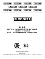 Blodgett BLP-30E Installation Operation & Maintenance preview