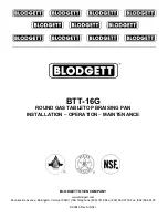 Blodgett BTT-16G Installation Operation & Maintenance preview