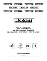 Preview for 1 page of Blodgett CB-G Series Installation Operation & Maintenance