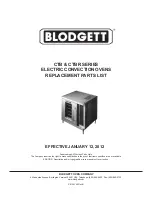 Preview for 1 page of Blodgett CBTR Replacement Parts List Manual