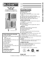 Blodgett Combi SYnergy BC14G Specifications preview