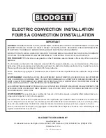 Blodgett CTB SERIES Installation Manual preview