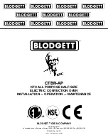 Предварительный просмотр 1 страницы Blodgett CTBR-AP Installation, Operation & Maintenance Instructions Manual