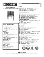 Blodgett DFG200 ADDL Specifications preview