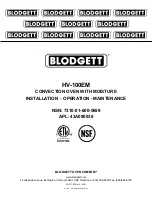 Blodgett HV-100EM Installation, Operation & Maintenance Instructions Manual preview