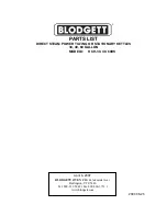 Предварительный просмотр 1 страницы Blodgett KCH-30DS Parts List