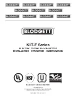 Preview for 1 page of Blodgett KLT-E Series Installation Operation & Maintenance