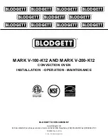 Preview for 1 page of Blodgett MARK V-100-K12 Installation, Operation And Maintenance Manual