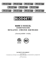 Blodgett MARK V-100 XCEL Installation Operation & Maintenance preview