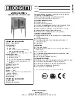 Blodgett Mark V Specifications preview