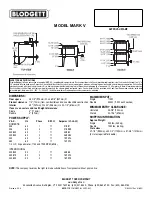 Preview for 2 page of Blodgett Mark V Specifications