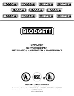 Blodgett McDonald's KCO-25E Installation, Operation And Maintenance Manual preview