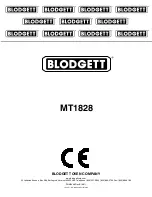 Предварительный просмотр 1 страницы Blodgett MT1828 Series Operator'S Manual