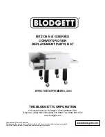 Preview for 1 page of Blodgett MT2136 E Series Replacement Parts List Manual