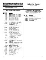 Preview for 2 page of Blodgett MT2136 E Series Replacement Parts List Manual