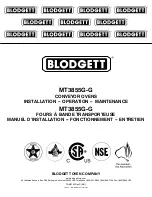 Preview for 1 page of Blodgett MT3855G-G Installation, Operation And Maintenance Manual