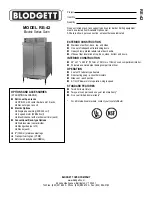 Blodgett RE-42 Specifications предпросмотр