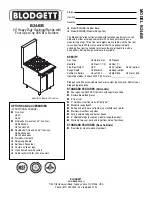 Предварительный просмотр 1 страницы Blodgett Saffire B24C-BB Specifications