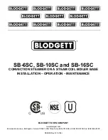 Blodgett SB-10SC Installation Operation & Maintenance preview