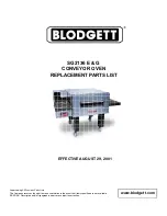 Blodgett SG2136 E & G Replacement Parts List Manual предпросмотр