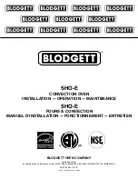 Blodgett SHO-E Installation Operation & Maintenance preview