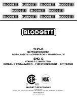 Blodgett SHO-G Installation & Operation Manual preview