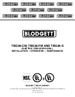 Blodgett TBG36-CM Installation Operation & Maintenance предпросмотр