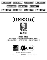 Blodgett XCEL-50EC Installation, Operation And Maintanance Manual preview