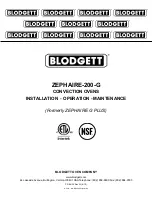 Blodgett ZEPHAIRE-200-G Installation Operation & Maintenance preview