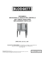 Blodgett ZEPHAIRE G Replacement Parts List Manual preview