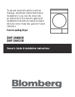 Preview for 1 page of Blomberg DHP 24400W Owner'S Manual & Installation Instructions