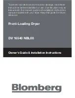 Предварительный просмотр 1 страницы Blomberg DV 16540 NBL00 Owner'S Manual & Installation Instructions